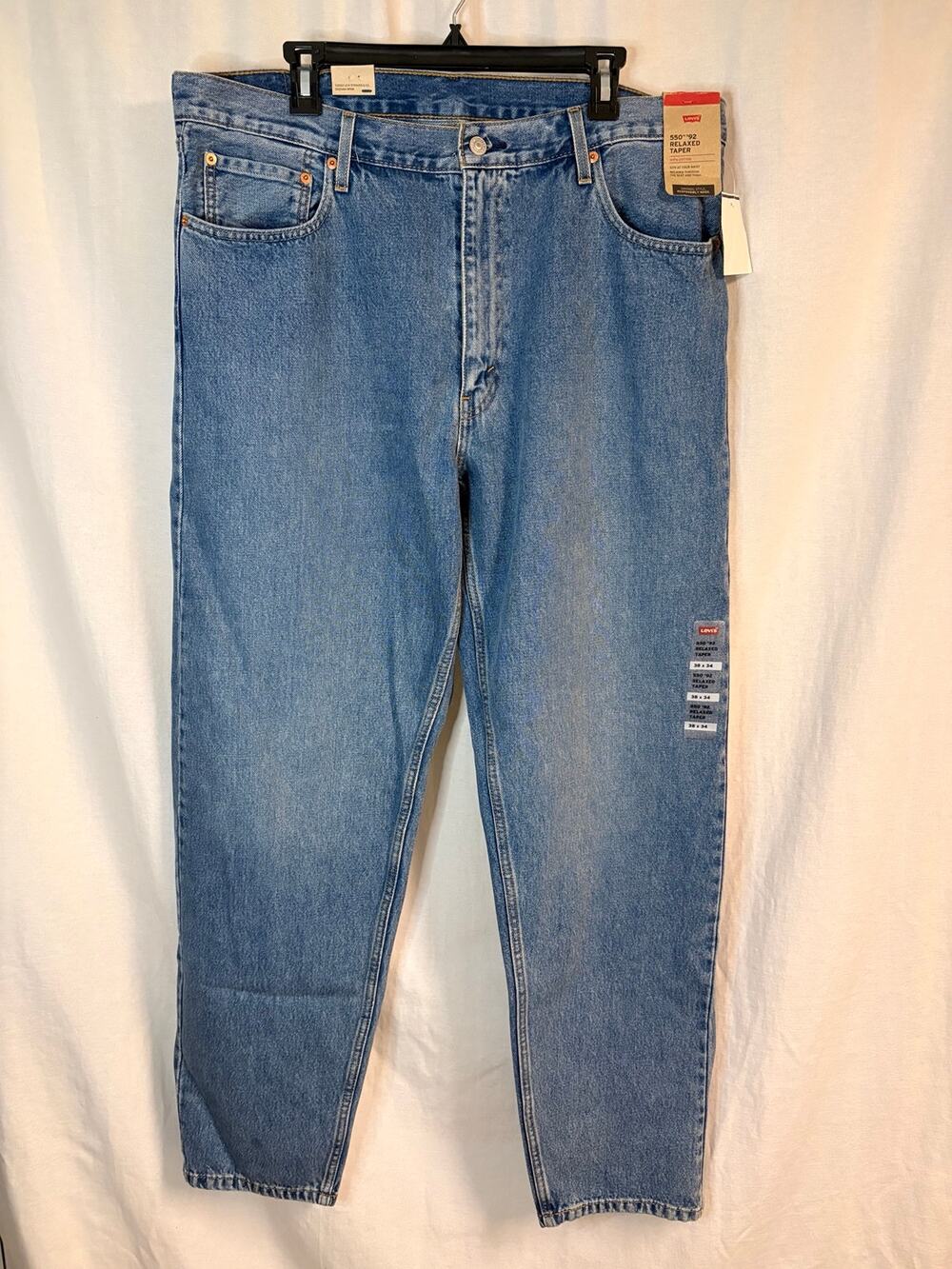 Levi’s 550 ’92 Relaxed Taper Jeans Men’s 38x34 Medium Wash NWT 100% Cotton